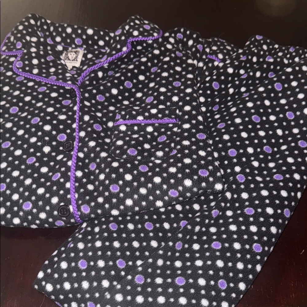 Anne Klein Cozy Black and Purple Women’s Pajamas Size S - Picture 1 of 6